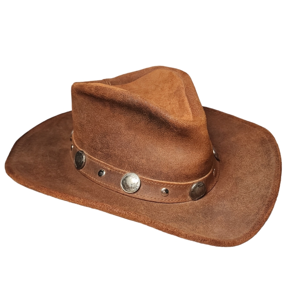 The Outback Buffalo Nickel Hat Minnetonka Suede Rustic Genuine Leather